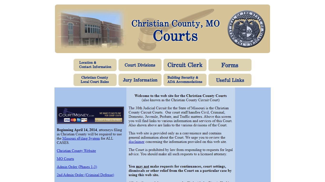 Welcome to Christian County MO Courts.gov