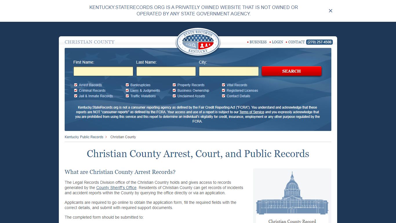 Christian County Arrest, Court, and Public Records