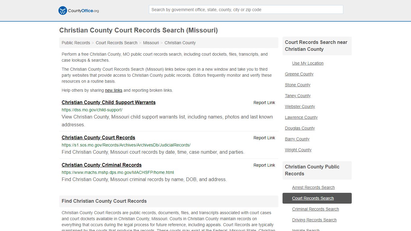 Court Records Search - Christian County, MO (Adoptions ...